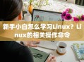 新手小白怎么学习Linux？Linux的相关操作命令