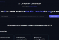 AI Checklist Generator：一款可以帮你快速定制各行各业专属工作清单的AI工具