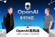 马斯克邀扎克伯格974亿美元竞购OpenAI，三方诉讼正进行。