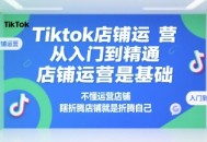 Tiktok店铺运营从入门到精通店铺运营基础
