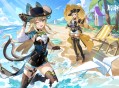 「哇！爪子浸在水里的感觉好舒服，一下子就凉快下来了。」