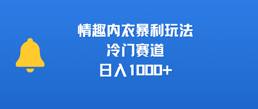 情趣内衣暴利玩法，冷门赛道，日入1000+-第1张图片