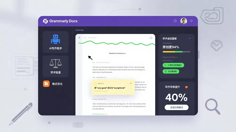Grammarly文档界面革新：AI工具矩阵解决学术写作与诚信平衡难题