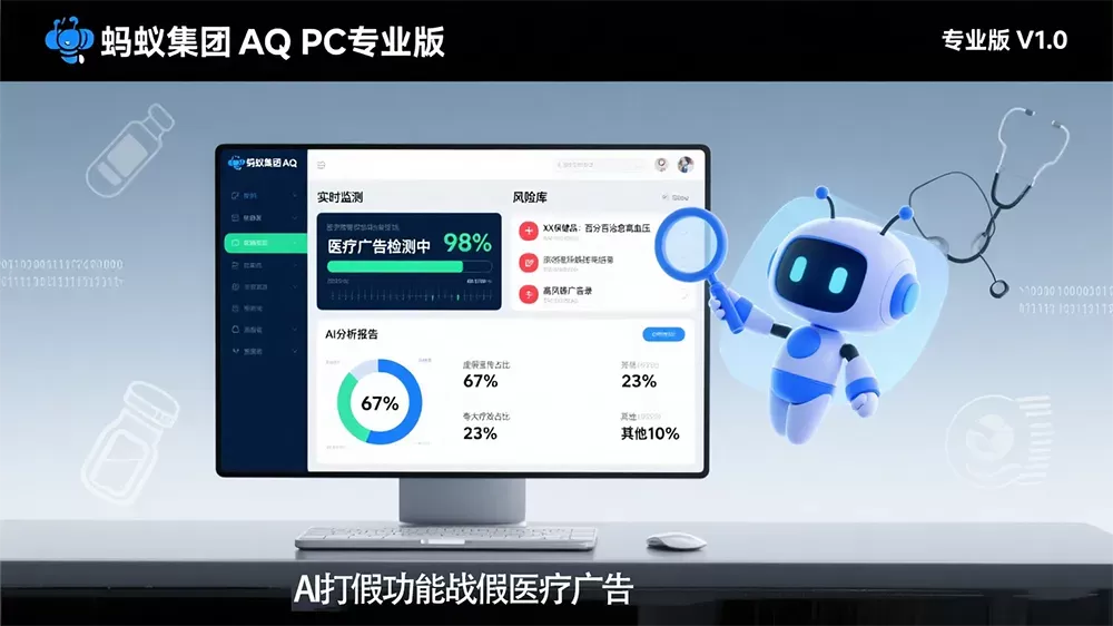 ​蚂蚁集团AQ上线PC专业版，AI打假功能破解医疗诈骗难题​