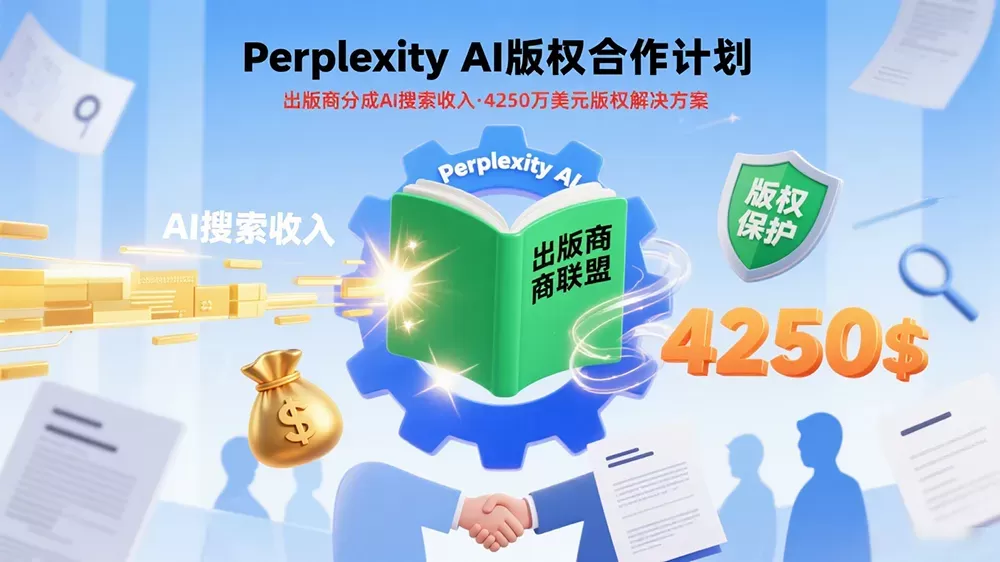 Perplexity AI设出版商分成AI搜索收入计划，4250万美元助其解决版权问题。-第1张图片