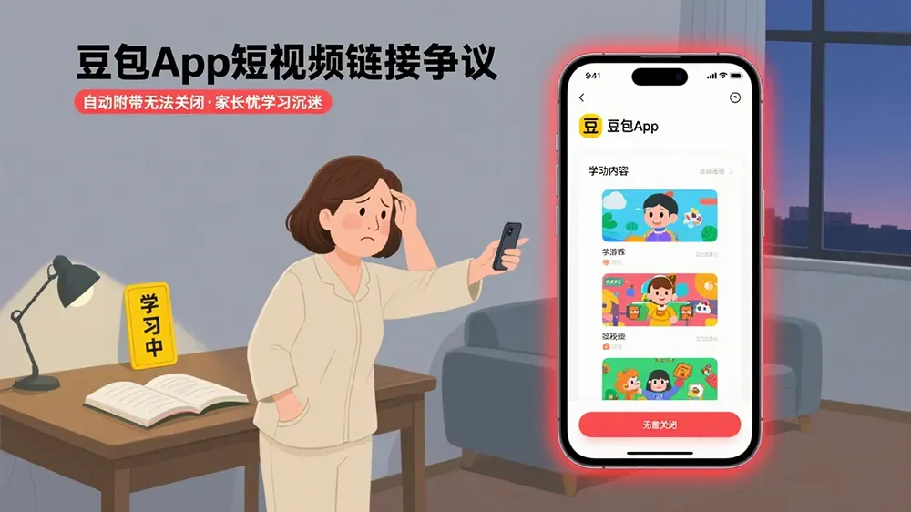 豆包App自动附带无法关闭的短视频链接，引发家长担忧孩子学习时沉迷娱乐。-第1张图片