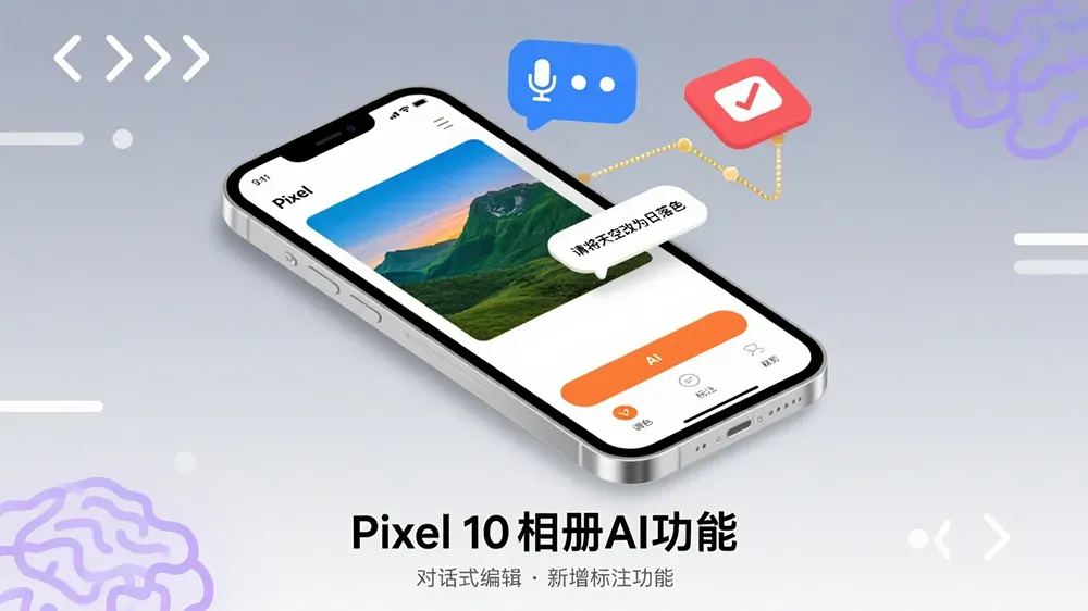 谷歌为Pixel 10系列手机相册推对话式AI图片编辑功能，还将引入标注功能。-第1张图片
