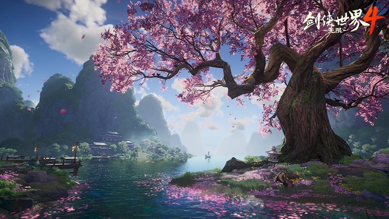 江湖四季之景,《剑侠世界4：无限》无缝地图探索实录-第2张图片