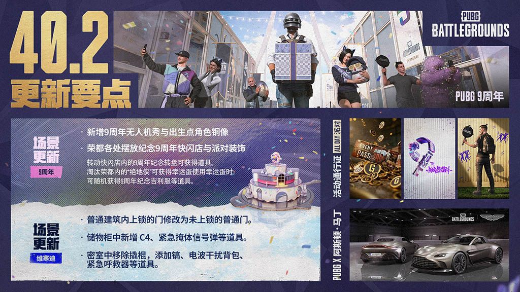 《PUBG》40.2版本更新,9周年纪念派对开启-第1张图片