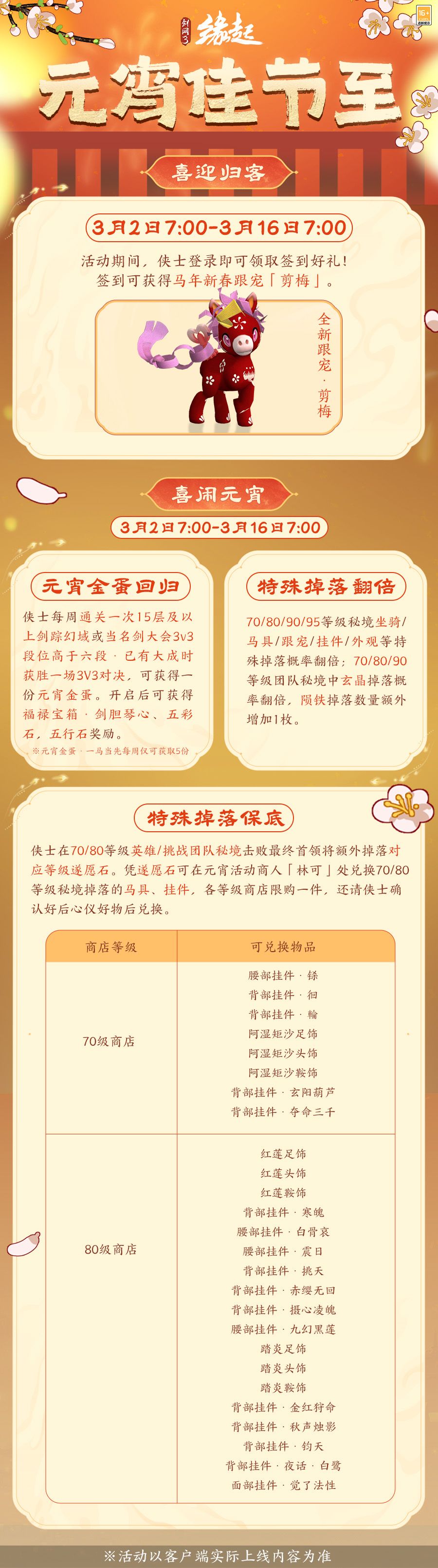 《剑网3缘起》特殊掉落翻倍活动开启,商城同步焕新-第28张图片