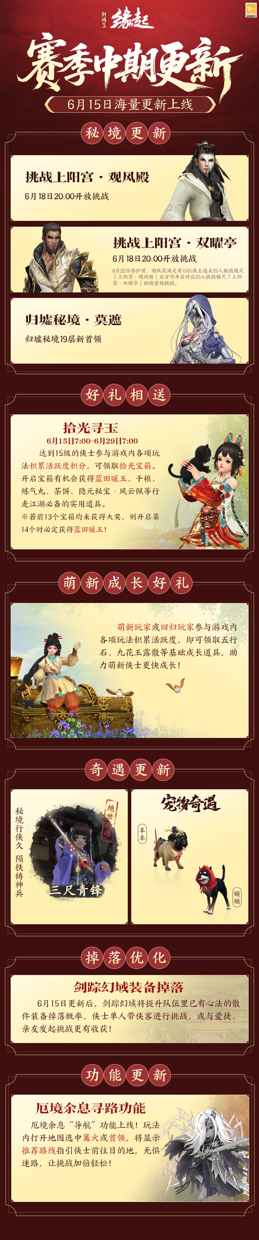《剑网3缘起》弈血上阳下半赛季今日启程海量更新齐上线