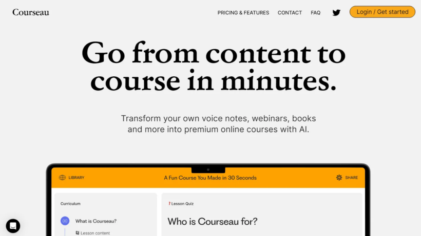 Courseau AI课程制作平台：智能生成交互式课程，适配全场景教学搭建-第1张图片