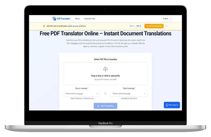 PDF Translator：好用的在线PDF翻译工具，基础功能免费免注册-第1张图片