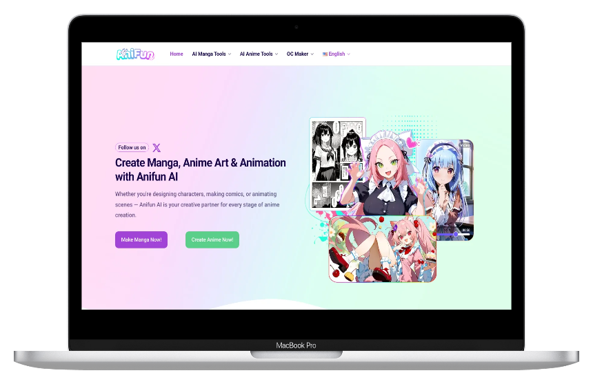 Anifun AI：文生图一键生成漫画神器，原创角色定制、自动上色，小白也能做二次元绘画-第1张图片