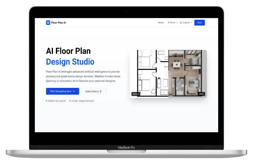 Floor Plan AI：免费在线AI户型图设计工具，上传照片或文字即可生成2D/3D平面图-第1张图片