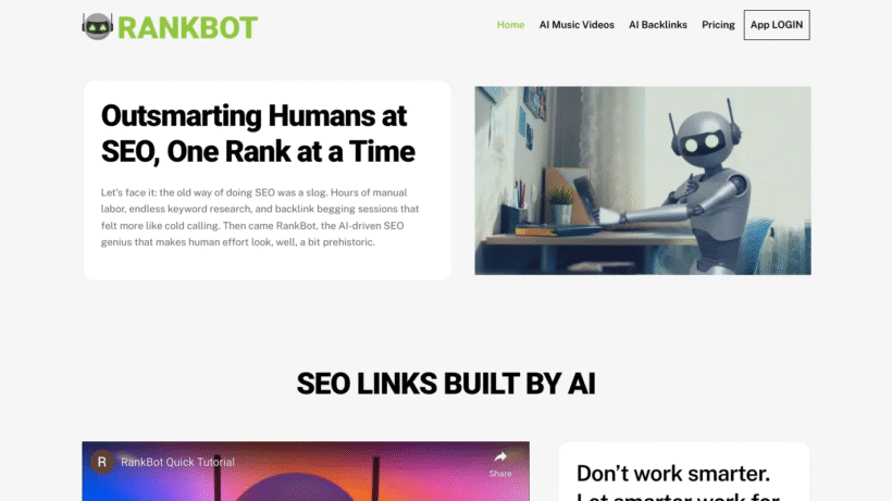 Rankbot AI智能营销平台：自动调研关键词与分析竞品，让网站SEO优化与引流变简单-第1张图片