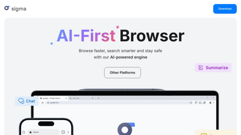 Sigma AI Browser：一款自带AI助手和免费VPN的智能浏览器推荐-第1张图片