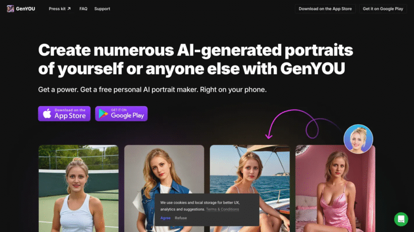 GenYOU：一款能帮你生成逼真职业照与百变写真的AI手机修图神器-第1张图片