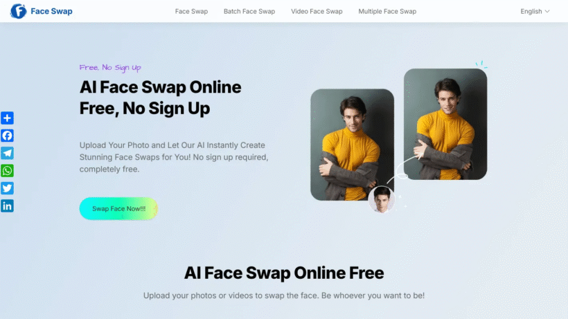 AI Face Swap：免费在线AI换脸工具，支持图片视频一键换脸，轻松制作逼真趣味特效-第1张图片