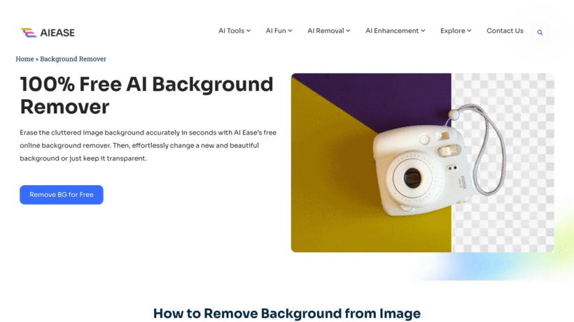 AI Ease Background Remover：3秒免费AI抠图换背景，电商设计运营必备神器-第1张图片