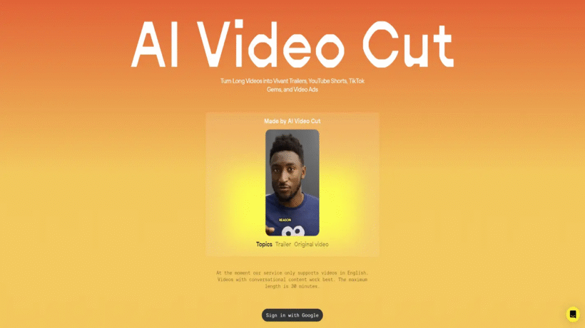 AI Video Cut：一款能够一键将长视频智能剪辑成短视频与广告素材的实用AI工具-第1张图片