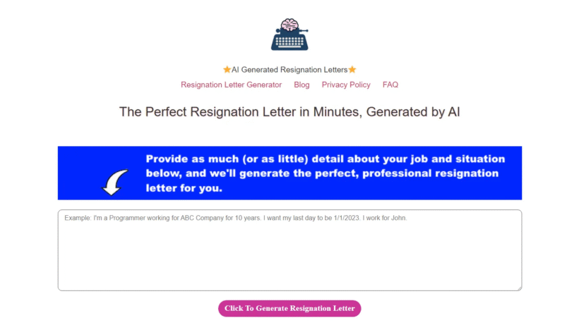 离职信不会写？Resign AI帮你一键生成专业辞职信，体面告别前东家-第1张图片
