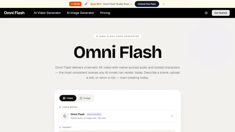 Omni Flash：一款让普通人也能轻松制作精美4K视频的AI工具-第1张图片