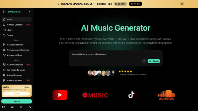 BeMusic AI：零基础也能轻松搞定原创配乐与后期剪辑的实用工具-第1张图片