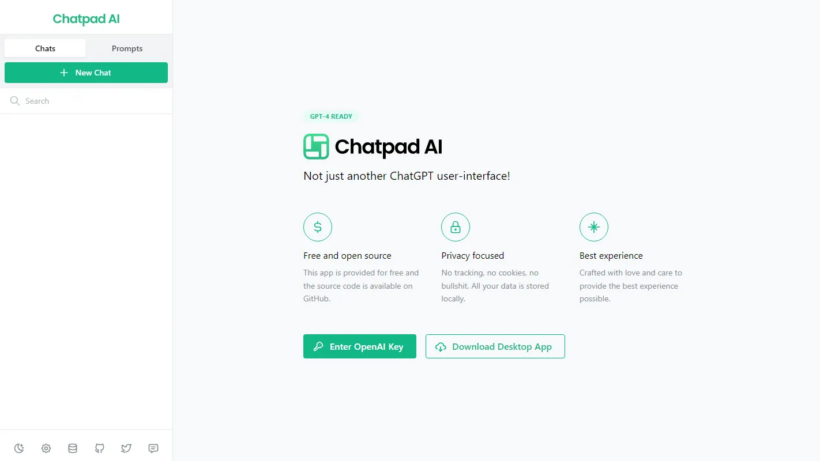 Chatpad AI：一个免费开源、主打本地隐私保护的ChatGPT好用界面-第1张图片