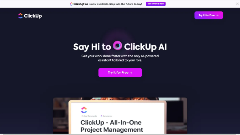 ClickUp AI：一站式解决团队协作难题，让工作更高效的生产力神器-第1张图片