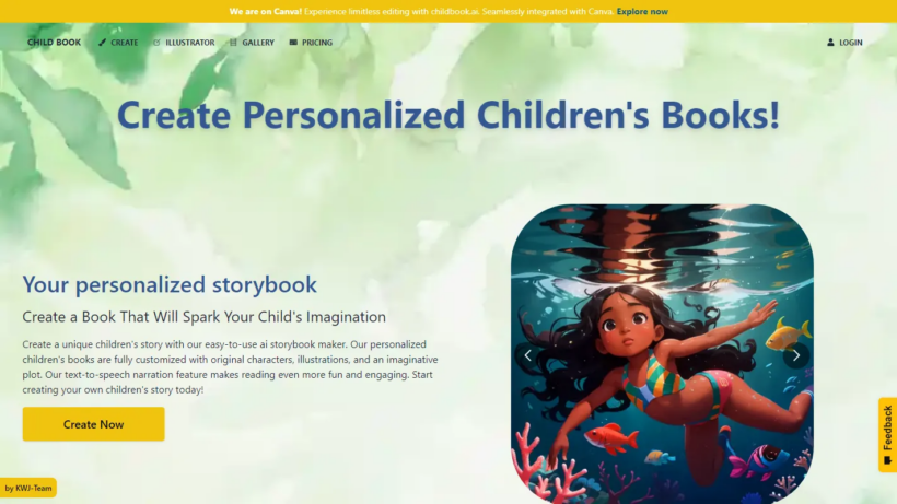 ChildBook AI：用人工智能技术帮你轻松创作专属个性化儿童故事绘本