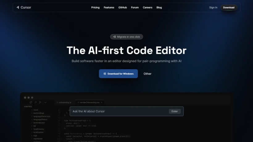Cursor AI:一款可以帮开发者高效编写并调试代码的AI智能代码编辑器-第1张图片 Cursor AI:一款可以帮开发者高效编写并调试代码的AI智能代码编辑器-第1张图片