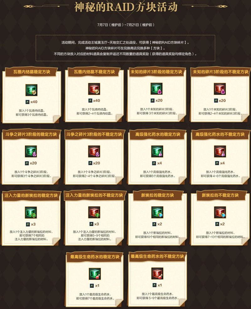 翻倍的快乐,《洛奇英雄传》神秘的RAID方块活动开启