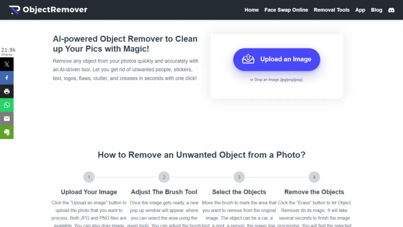 Object Remover：智能图片去杂物工具，一键清除水印路人修复老旧照片-第1张图片
