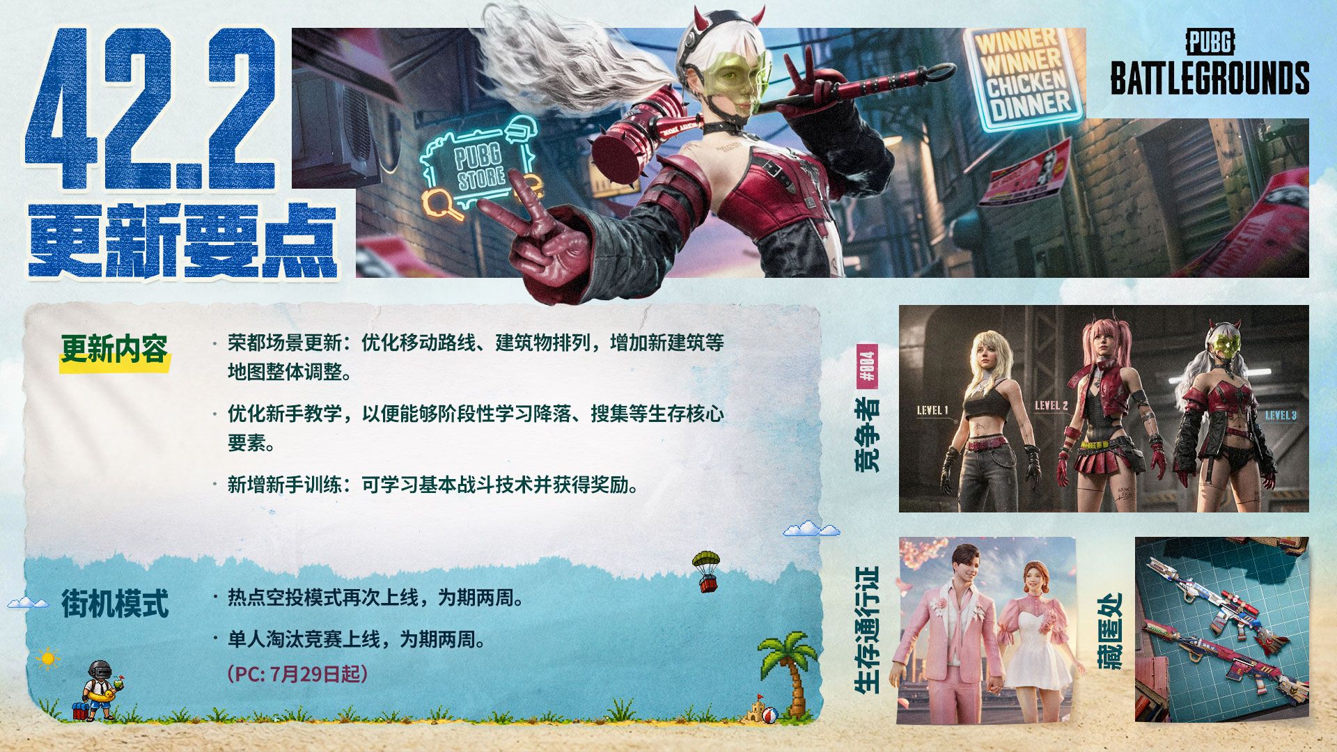 《PUBG》42.2版本更新,多重活动送G币-第1张图片