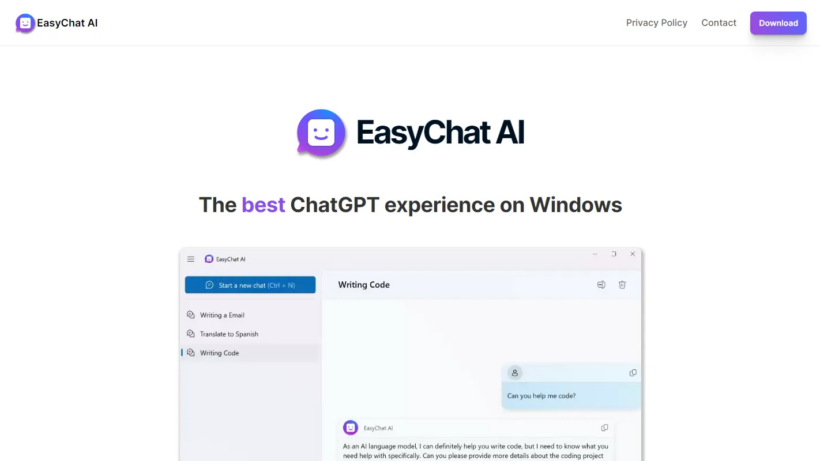 EasyChat AI：适配Windows系统、简洁好用的GPT第三方辅助工具-第1张图片