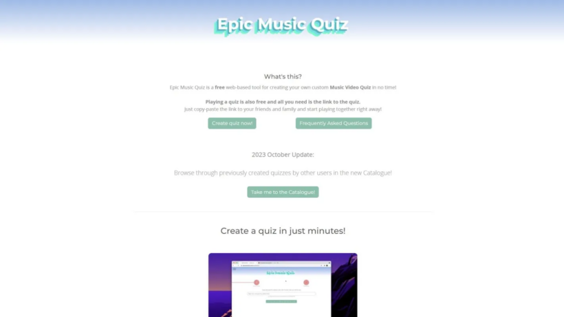 EpicMusicQuiz:免费音乐问答工具,自制趣味音乐答题游戏,可休闲娱乐可教学-第1张图片 EpicMusicQuiz:免费音乐问答工具,自制趣味音乐答题游戏,可休闲娱乐可教学-第1张图片