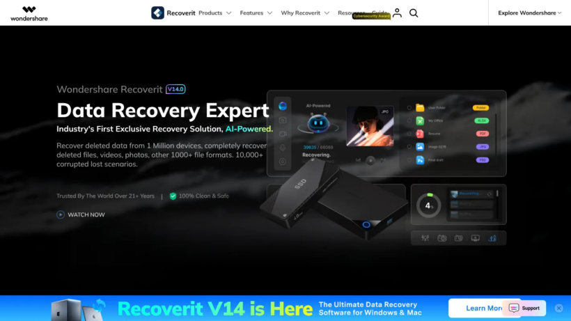Recoverit AI Data Recovery：一款能智能找回各类丢失文件，还能修复优化破损数据的AI工具-第1张图片