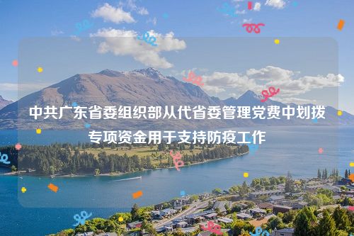 中共广东省委组织部从代省委管理党费中划拨专项资金用于支持防疫工作