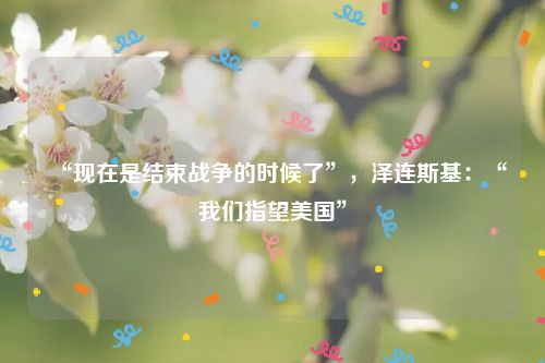 “现在是结束战争的时候了”，泽连斯基：“我们指望美国”