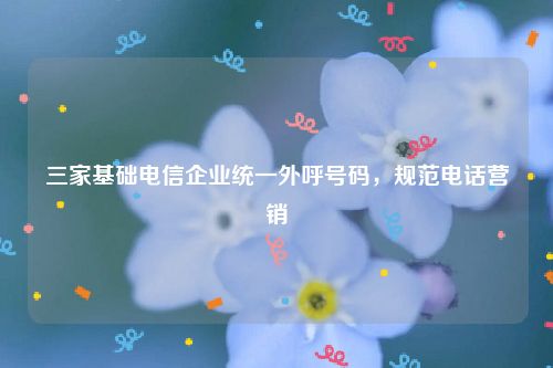 三家基础电信企业统一外呼号码，规范电话营销